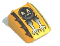 LEGO part Slope, Curved 2 x 2 Lip with Face and Claws Pattern (Ghost) 30602pb027