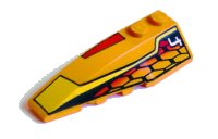LEGO part Wedge 6 x 2 Left with Racer Hot Scorcher 4 Pattern 41748pb006