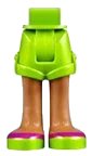 LEGO part Mini Puppe Hüften und Shorts mit mittlerem Nougat Beinen und Limetten Schuhen mit Magenta Streifen Muster - Dickes Scharnier 11202c00pb05