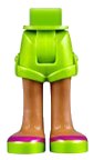 LEGO onderdeel Mini Pop Heupen en Shorts met Medium Nougat Benen en Lime Schoenen met Magenta Stripes Patroon - Thick Hinge (11202c00pb05)
