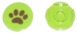 LEGO onderdeel Tile, Round 2 x 2 with Bottom Stud Holder with Reddish Brown Paw Print Pattern (14769pb028)