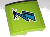 LEGO onderdeel Slope, Curved 2 x 2 x 2/3 with Medium Azure Lightning Bolt Pattern (Sticker) - Set 41352 15068pb384