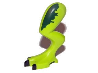 LEGO part Dinosaur Leg Large (Rear) Dilophosaurus Left with Pin, Black Claws and Dark Green Blotch Pattern (20449pb01)