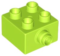 LEGO part Duplo, Brick 2 x 2 with Pin on Side with Groove 22881