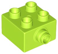 LEGO part Duplo, Brick 2 x 2 with Pin on Side with Groove (22881)