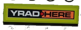 LEGO part Tile 1 x 4 with 'YRAD' and 'HERE' Pattern (Sticker) - Set 8186 (2431pb0187)