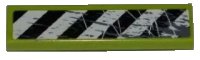 LEGO part Tile 1 x 4 with Black and White Danger Stripes, Scratches and Splatters Pattern Model Left Side (Sticker) - Set 8963 2431pb0221L