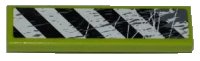 LEGO onderdeel Tile 1 x 4 with Black and White Danger Stripes, Scratches and Splatters Pattern Model Right Side (Sticker) - Set 8963 2431pb0221R