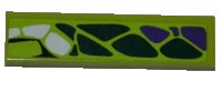LEGO part Tile 1 x 4 with Dark Green, Dark Purple and White Scales Pattern Model Left Side (Sticker) - Set 9445 2431pb0247L