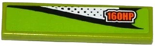 LEGO onderdeel Tile 1 x 4 with Black Dots and '160HP' Pattern Model Left Side (Sticker) - Set 60058 (2431pb0336L)