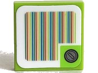 LEGO part Tile 2 x 2 with Super Mario Scanner Code Red Coin Block, Square Corner Pattern (Sticker) - Set 71382 3068pb1486