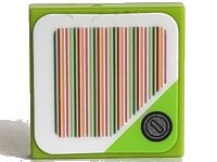 LEGO part Tile 2 x 2 with Super Mario Scanner Code Red Coin Block, Triangle Corner Pattern (Sticker) - Set 71382 3068pb1487