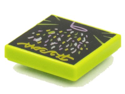 LEGO onderdeel Tile 2 x 2 with BeatBit Album Cover - Cone of Pastel Confetti Pattern (3068pb1552)