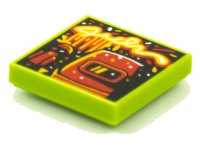 LEGO part Carreau 2 x 2 avec BeatBit Album Cover - Red Welding Mask and Microphone Pattern 3068pb1616