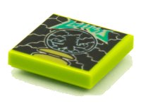 LEGO part Tile 2 x 2 with BeatBit Album Cover - Werewolf in Plasma Globe Pattern 3068pb1620