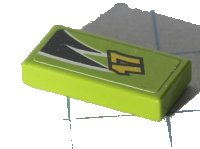 LEGO part Baldosa 1 x 2 with Yellow '17' and Black and White Flames Pattern (Sticker) - Set 8119 3069pb0120
