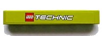 LEGO onderdeel Technic, Liftarm Thick 1 x 7 with LEGO TECHNIC Logo on Lime Background Pattern (Sticker) - Set 8256 32524pb008