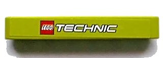 LEGO onderdeel Technic, Liftarm Thick 1 x 7 with LEGO TECHNIC Logo on Lime Background Pattern (Sticker) - Set 8256 (32524pb008)