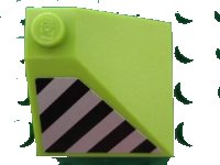 LEGO part Slope 33 3 x 3 Double Convex with Danger Stripes Pattern Model Left Side (Sticker) - Set 8190 3675pb01L