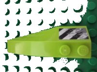 LEGO part Wedge 6 x 2 Right with Black Danger Stripes and Scratches Pattern (Sticker) - Set 8190 41747pb046