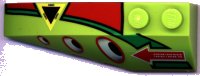 LEGO part Wedge 6 x 2 Left with 3 Ovals Pattern 41748pb005