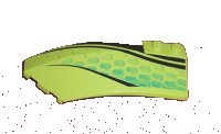 LEGO part Wedge 8 x 3 x 2 Open Left with Red and Black Stripes and Green Scales Pattern 41750px2