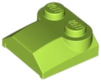 LEGO part Slope, Curved 2 x 2 x 2/3 with 2 Studs and Curved Sides, Lip End 41855