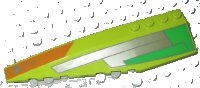 LEGO onderdeel Wedge 12 x 3 Left with Silver, Green, and Dark Orange Pattern 42061px1