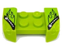 LEGO part Vehicle, Mudguard 2 x 4 with Headlights Overhang with 'Power' Flames Pattern on Both Sides (Stickers) - Set 8192 44674pb05