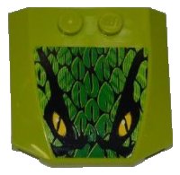 LEGO part Wedge 4 x 4 x 2/3 Triple Curved with Scales and 2 Yellow Eyes  Pattern (Sticker) - Set 8231 45677pb053