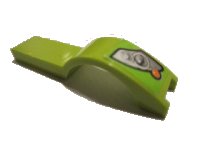 LEGO part Vehicle, Mudguard 1 x 4 1/2 with Silver Headlights on Lime Background Pattern Model Right Side (Sticker) - Set 8663 50947pb018R