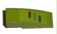 LEGO part Slope, Curved 3 x 1 with Red, Lime and Blue Ovals Pattern (Sticker) - Set 7592 50950pb011