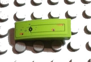 LEGO onderdeel Slope, Curved 3 x 1 with Rectangular Outline and Rusted Holes Pattern Model Left (Sticker) - Set 8958 (50950pb020L)