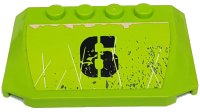 LEGO onderdeel Wedge 4 x 6 x 2/3 Triple Curved with Black '6', Scratches and Rust Pattern (Sticker) - Set 8961 52031pb033