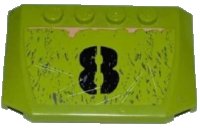 LEGO part Wedge 4 x 6 x 2/3 Triple Curved with Black '8', Scratches and Rust Pattern (Sticker) - Set 8963 52031pb037