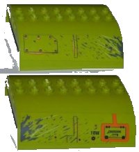 LEGO part Slope, Curved 8 x 8 x 2 Double with Bolted Panel, 'TMA' and 'DANGER' Pattern (Stickers) - Set 8960 54095pb05