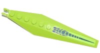 LEGO part Hinge Plate 3 x 12 with Angled Side Extensions and Tapered Ends with Green and Purple Scales Pattern (Sticker) - Set 9443 57906pb007