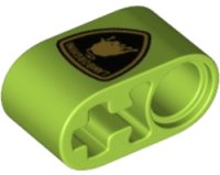 LEGO onderdeel Technic, Liftarm Thick 1 x 2 - Axle Hole with Lamborghini Bull Logo Pattern 60483pb007