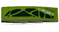 LEGO part Slope, Curved 4 x 1 with Dark Green and White Scales Pattern Model Right (Sticker) - Set 9445 61678pb047R