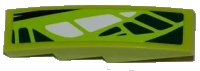 LEGO onderdeel Slope, Curved 4 x 1 with 9 Green Scales and 3 White Scales Pattern Model Right (Sticker) - Set 9447 61678pb054R