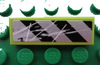 LEGO onderdeel Tile 1 x 3 with Danger Stripes and Scratches Pattern 1 (Sticker) - Set 8189 63864pb007