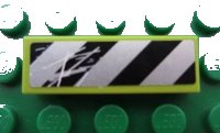 LEGO part Tile 1 x 3 with Danger Stripes and Scratches Pattern 2 (Sticker) - Set 8189 63864pb008