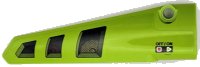 LEGO onderdeel Technic, Panel Fairing # 6 Long Smooth, Side B with Black Air Vent Grilles and 'OFF/ON' Pattern (Sticker) – Set 42080 64393pb060