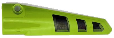LEGO onderdeel Technic, Panel Fairing # 5 Long Smooth, Side A with Black Air Vent Grilles Pattern (Sticker) – Set 42080 (64681pb060)