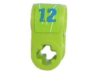 LEGO onderdeel Technic, Axle and Pin Connector Perpendicular with '12' Pattern (Sticker) - Set 8188 (6536pb01)
