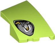 LEGO onderdeel Wedge 3 x 2 Right No Studs with Aston Martin Car Headlight, Silver Checkered and Casing, Gold Bulb Pattern (80178pb002)