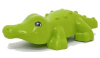LEGO part Duplo Alligator / Crocodile Baby Hatchling with Black Eyes Pattern 84189pb01