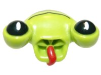 LEGO part Minifigure, Head, Modified Alien with Tongue and Black Eyes, Black Lines Pattern 85947pb03