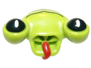 LEGO onderdeel Minifigure, Head, Modified Alien with Tongue and Black Eyes, Black Lines Pattern (85947pb03)