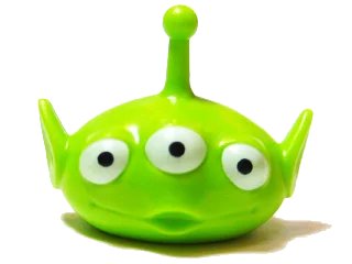 LEGO onderdeel Minifigure, Head, Modified Alien with Antenna with Three White Eyes Pattern (87769pb01)